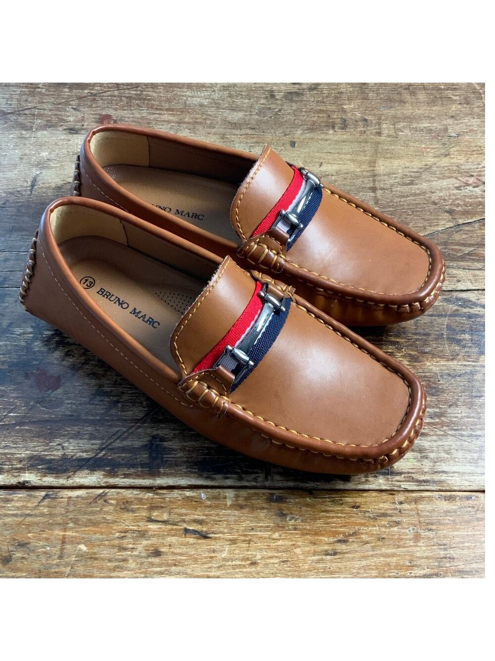 Bruno Marc Youth Brown loafers size 13